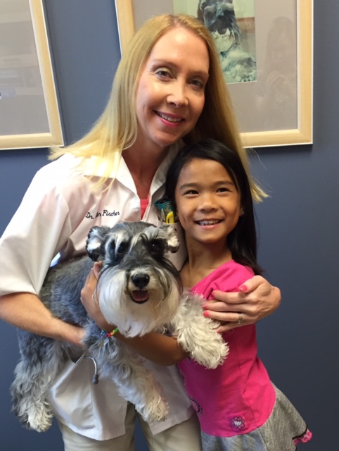 Dr. Fischer and Daughter with Dog