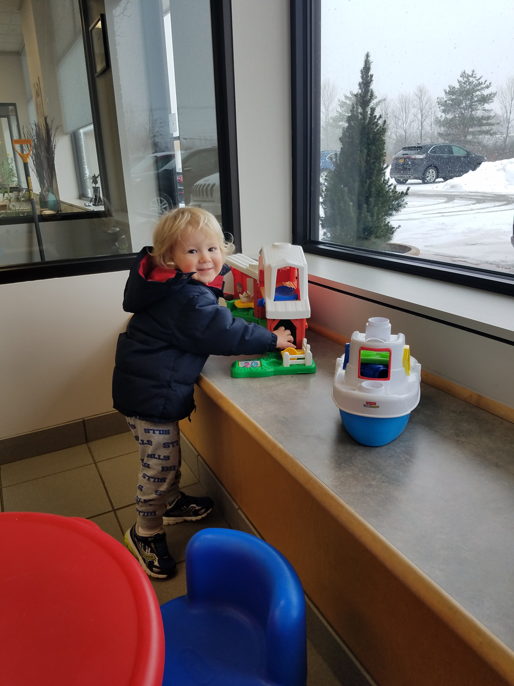 Our kid's zone area in the waiting room designed by Dr. Fischer's daughter Annabel 